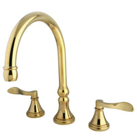 Thumbnail for Kingston Brass KS2342DFL NuFrench Roman Tub Faucet, Polished Brass - BNGBath