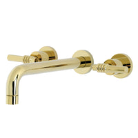 Thumbnail for Kingston Brass KS8022ML Milano Two-Handle Wall Mount Tub Faucet, Polished Brass - BNGBath