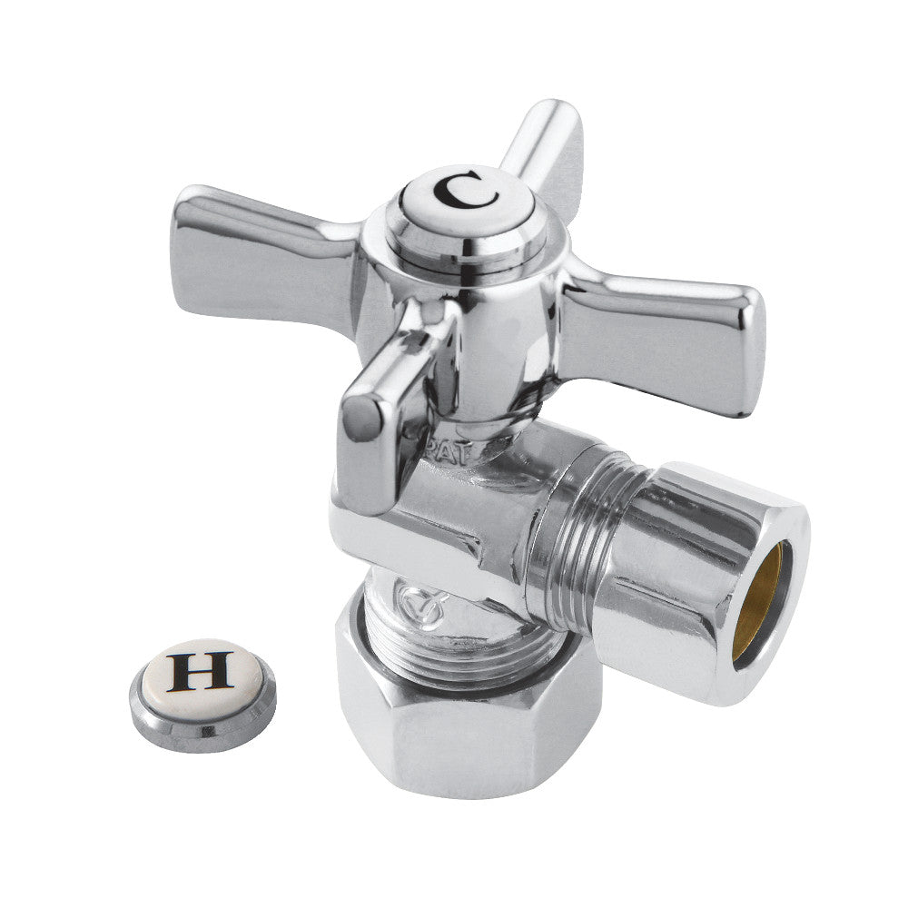 Kingston Brass CC54401ZX 5/8" OD Comp X 1/2" OD Comp Angle Stop Valve, Polished Chrome - BNGBath