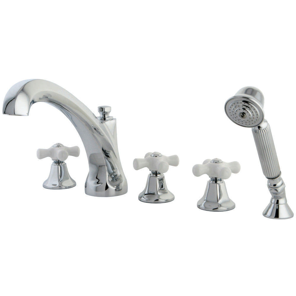 Kingston Brass KS43215PX Roman Tub Faucet with Hand Shower, Polished Chrome - BNGBath