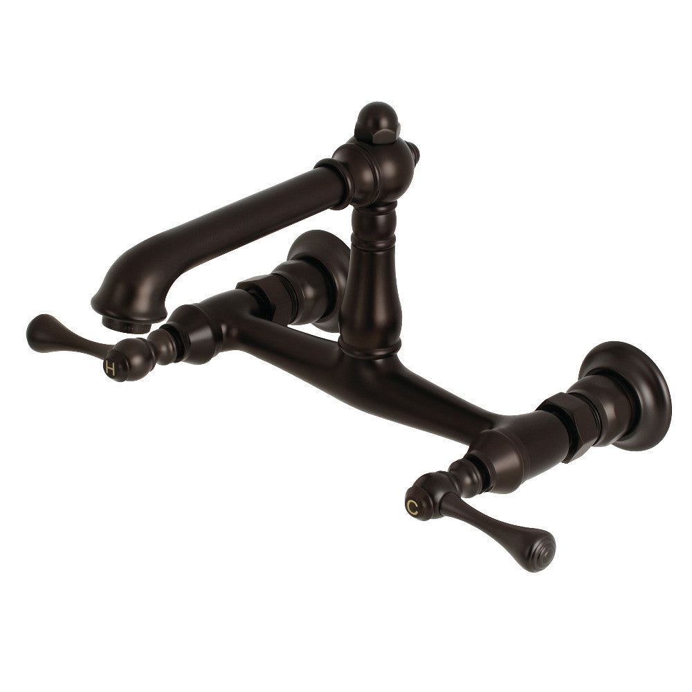 Kingston Brass KS7245BL Wall Mount Bathroom Faucet, Oil Rubbed Bronze - BNGBath