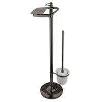 Thumbnail for Kingston Brass CC2015 Pedestal Toilet Paper Holder Stand with Brush, Oil Rubbed Bronze - BNGBath