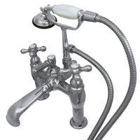 Thumbnail for Kingston Brass CC610T1 Vintage 7-Inch Deck Mount Tub Faucet with Hand Shower, Polished Chrome - BNGBath