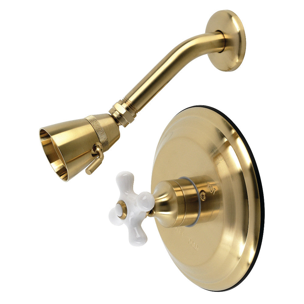 Kingston Brass KB3637PXTSO Restoration Tub and Shower Faucet Shower Trim Only, Brushed Brass - BNGBath