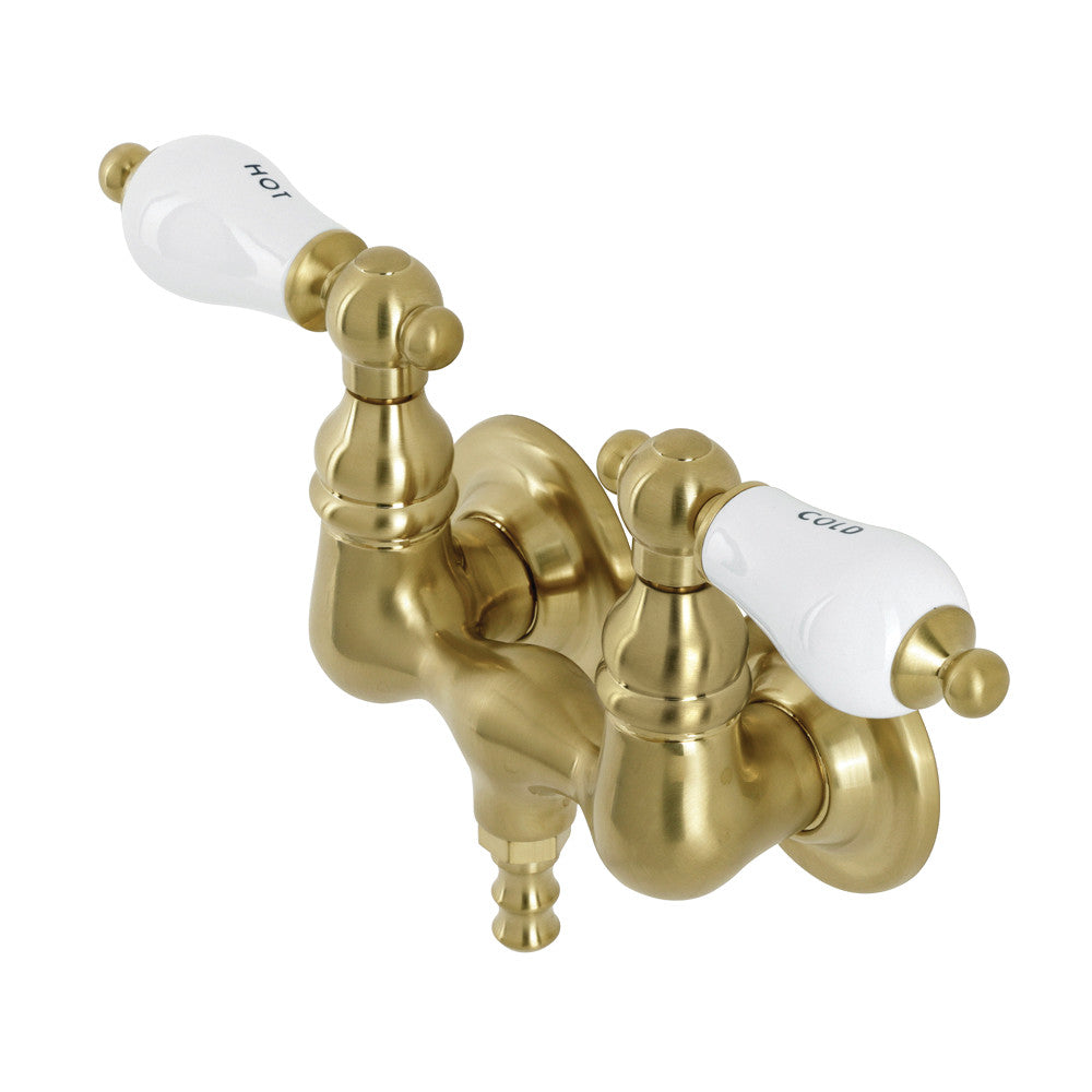 Aqua Vintage AE33T7 Vintage 3-3/8 Inch Wall Mount Tub Faucet, Brushed Brass - BNGBath