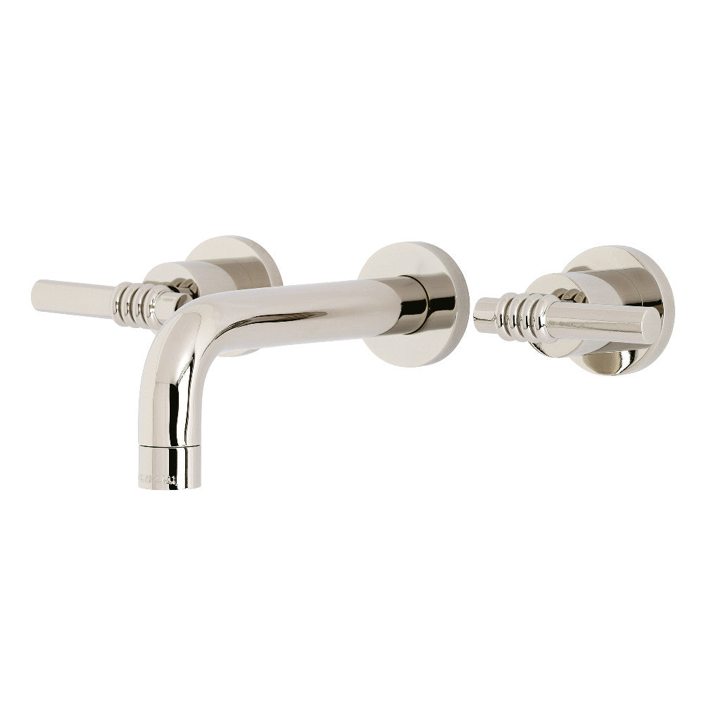 Kingston Brass KS8126ML Milano 2-Handle 8 in. Wall Mount Bathroom Faucet, Polished Nickel - BNGBath