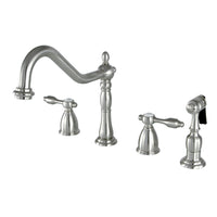 Thumbnail for Kingston Brass KB1798TALBS Widespread Kitchen Faucet, Brushed Nickel - BNGBath