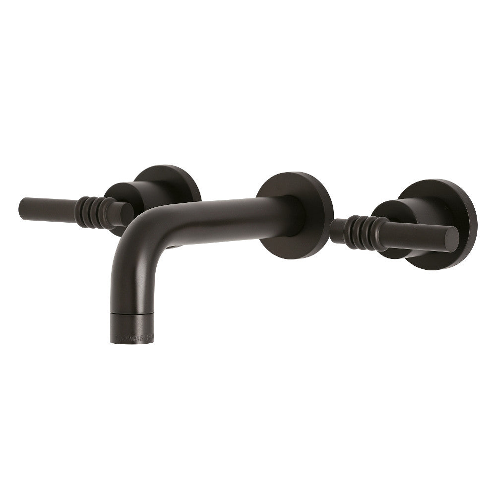 Kingston Brass KS8125ML Milano 2-Handle 8 in. Wall Mount Bathroom Faucet, Oil Rubbed Bronze - BNGBath