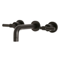 Thumbnail for Kingston Brass KS8125ML Milano 2-Handle 8 in. Wall Mount Bathroom Faucet, Oil Rubbed Bronze - BNGBath