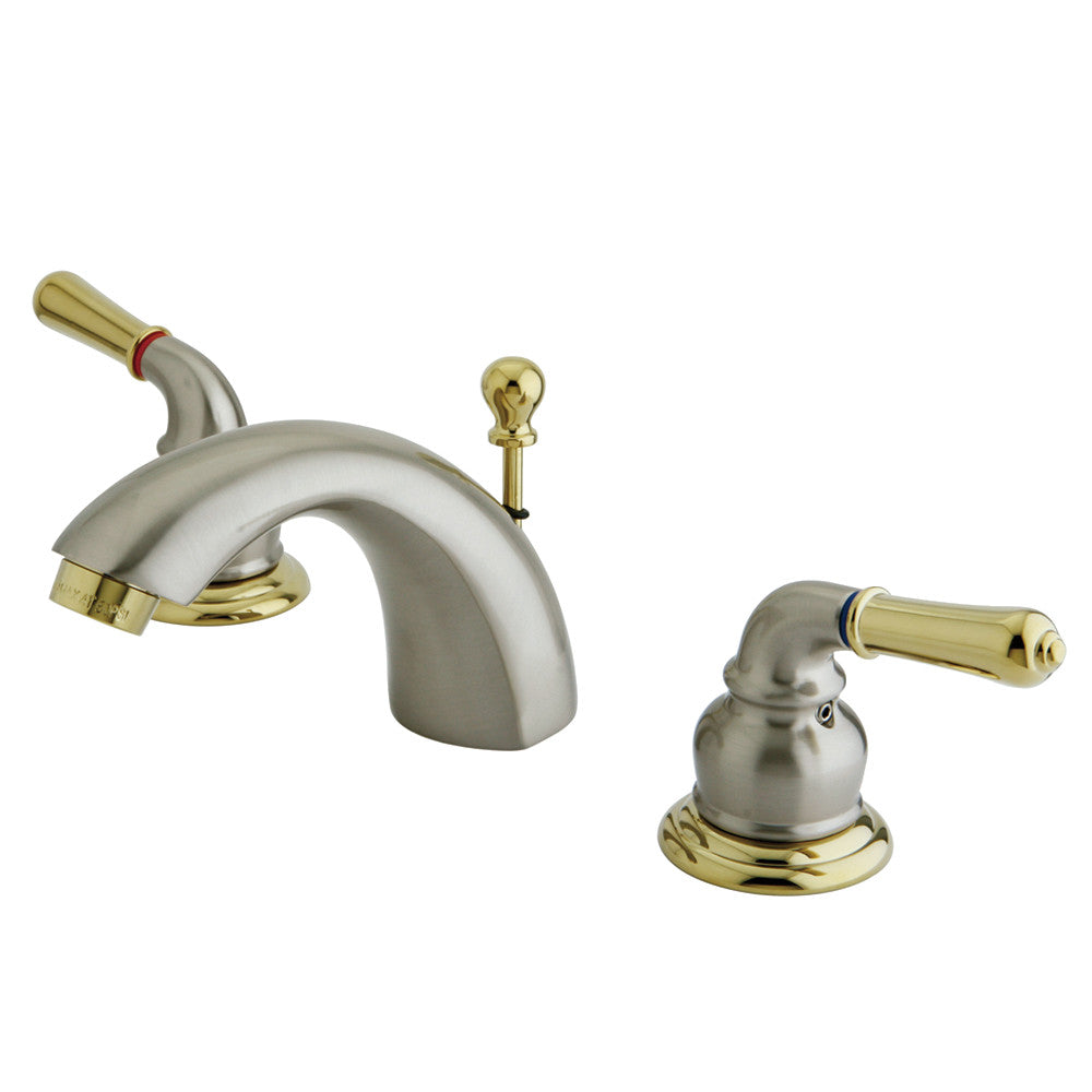 Kingston Brass KS2959 Mini-Widespread Bathroom Faucet, Brushed Nickel/Polished Brass - BNGBath