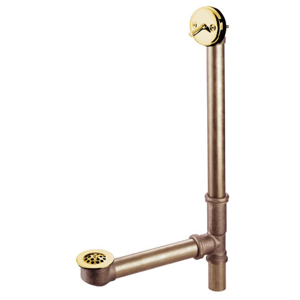 Kingston Brass PDTL1182 18" Trip Lever Waste with Overflow with Grid, Polished Brass - BNGBath