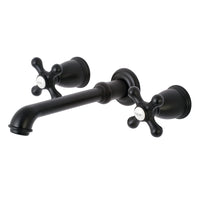 Thumbnail for Kingston Brass KS7120AX English Country Two-Handle Wall Mount Bathroom Faucet, Matte Black - BNGBath
