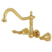 Thumbnail for Kingston Brass KS1287AL Wall Mount Kitchen Faucet, Brushed Brass - BNGBath