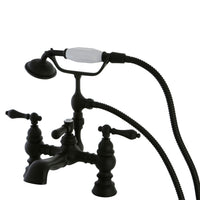 Thumbnail for Kingston Brass CC1161T5 Heritage Deck Mount Tub Faucet with Hand Shower, Oil Rubbed Bronze - BNGBath