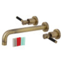 Thumbnail for Kingston Brass KS8023DKL Kaiser Two-Handle Wall Mount Tub Faucet, Antique Brass - BNGBath