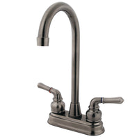 Thumbnail for Kingston Brass GKB493 Water Saving Magellan Bar Faucet with Lever Handles, Black Stainless - BNGBath