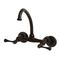 Thumbnail for Kingston Brass KS374ORB Kingston Two Handle Wall Mount Laundry Faucet, Oil Rubbed Bronze - BNGBath
