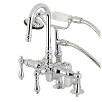 Thumbnail for Kingston Brass CC614T1 Vintage Clawfoot Tub Faucet with Hand Shower, Polished Chrome - BNGBath