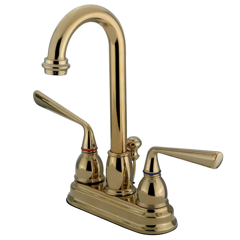 Kingston Brass KB3612ZL 4 in. Centerset Bathroom Faucet, Polished Brass - BNGBath
