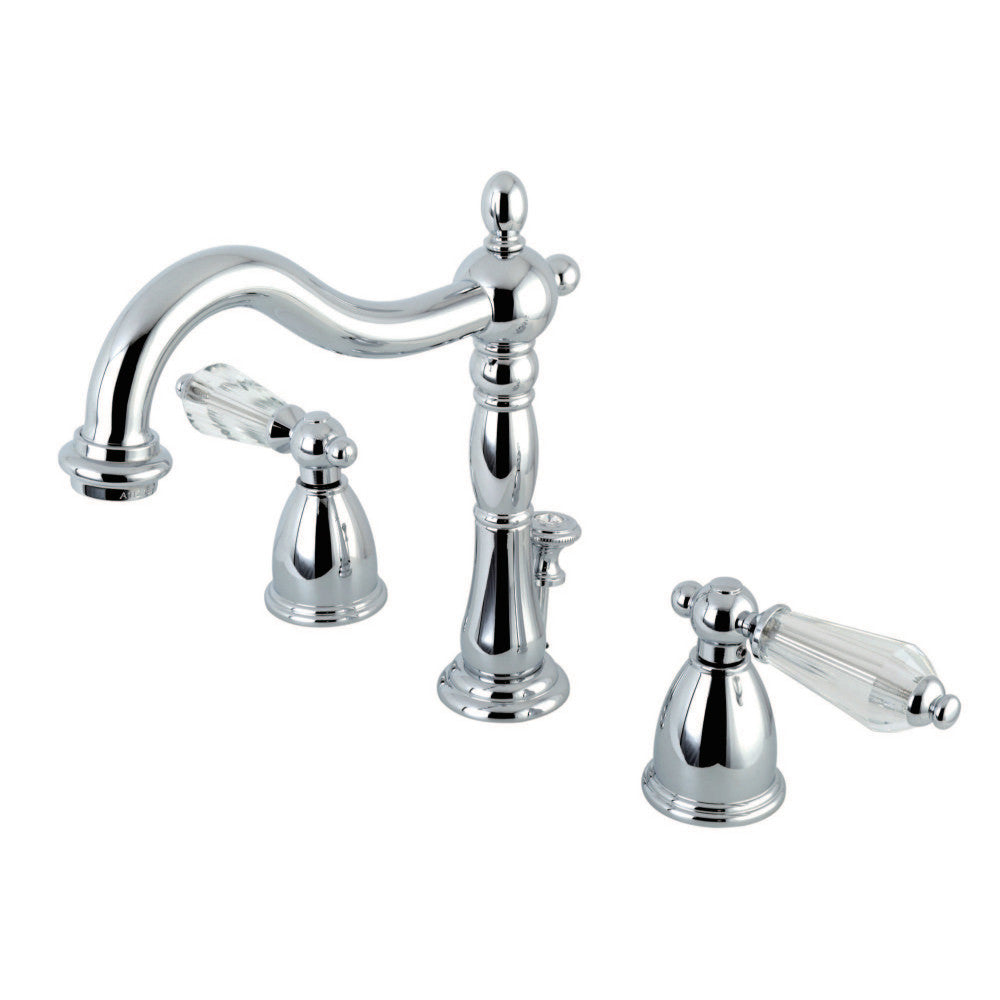 Kingston Brass KB1971WLL Wilshire Widespread Bathroom Faucet with Plastic Pop-Up, Polished Chrome - BNGBath