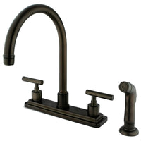 Thumbnail for Kingston Brass KS8795CML Manhattan Centerset Kitchen Faucet, Oil Rubbed Bronze - BNGBath