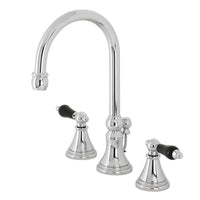 Thumbnail for Kingston Brass KS2981PKL Duchess Widespread Bathroom Faucet with Brass Pop-Up, Polished Chrome - BNGBath