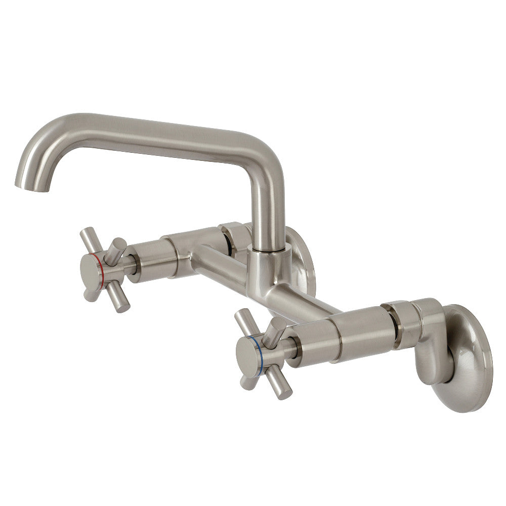 Kingston Brass KS423SN Concord Two-Handle Wall-Mount Kitchen Faucet, Brushed Nickel - BNGBath