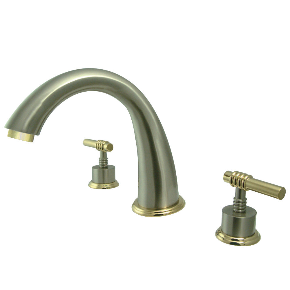 Kingston Brass KS2369ML Roman Tub Faucet, Brushed Nickel/Polished Brass - BNGBath