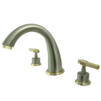 Thumbnail for Kingston Brass KS2369ML Roman Tub Faucet, Brushed Nickel/Polished Brass - BNGBath