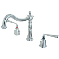 Thumbnail for Kingston Brass KS1341ZL Silver Sage Roman Tub Faucet, Polished Chrome - BNGBath