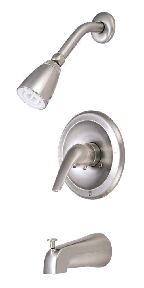 Kingston Brass KB538L Tub and Shower Faucet, Brushed Nickel - BNGBath