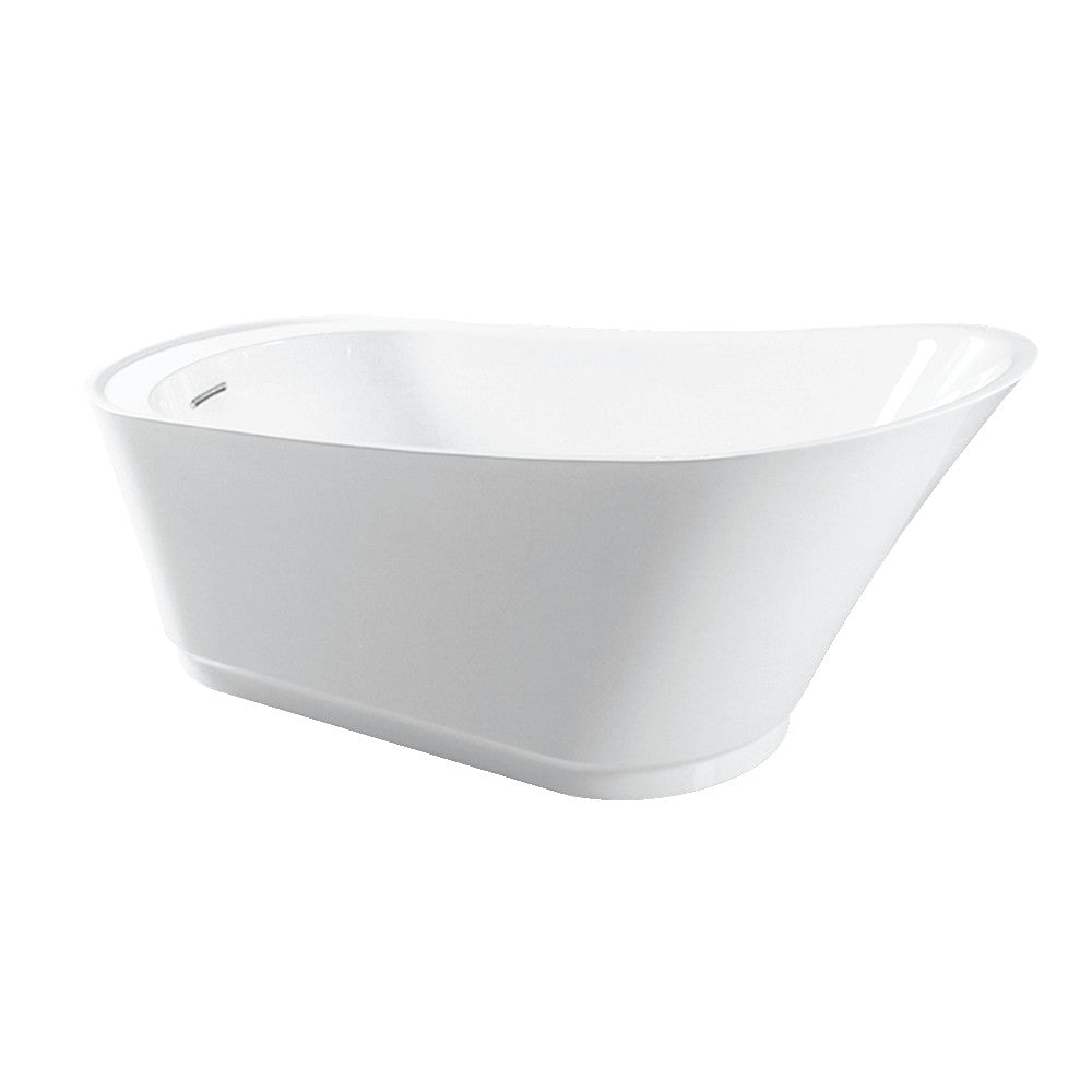 Aqua Eden VTRS592826 59-Inch Acrylic Single Slipper Freestanding Tub with Drain, White - BNGBath