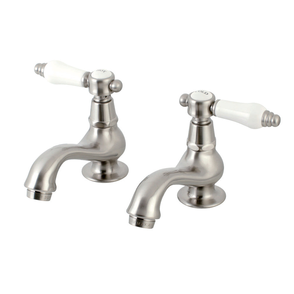 Kingston Brass KS1108BPL Basin Tap Faucet with Lever Handle, Brushed Nickel - BNGBath