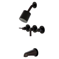 Thumbnail for Kingston Brass KBX8135NDL NuvoFusion Three-Handle Tub and Shower Faucet, Oil Rubbed Bronze - BNGBath