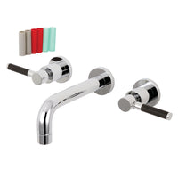 Thumbnail for Kingston Brass KS8121DKL Kaiser 2-Handle Wall Mount Bathroom Faucet, Polished Chrome - BNGBath