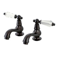 Thumbnail for Kingston Brass KS1105WLL Basin Tap Faucet with Cross Handle, Oil Rubbed Bronze - BNGBath