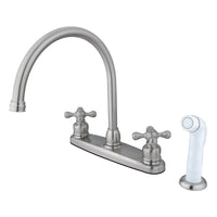 Thumbnail for Kingston Brass KB728AX Vintage Centerset Kitchen Faucet, Brushed Nickel - BNGBath