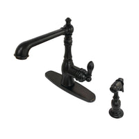 Thumbnail for Gourmetier GSY7205ACLBS American Classic Single-Handle Kitchen Faucet with Brass Sprayer, Oil Rubbed Bronze - BNGBath