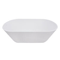 Thumbnail for Aqua Eden VRTRS673123 Arcticstone 67-Inch Solid Surface White Stone Freestanding Tub with Drain, Matte White - BNGBath
