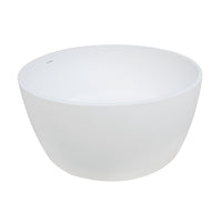 Thumbnail for Aqua Eden VRTRS515124 Arcticstone 51-Inch Solid Surface White Stone Freestanding Tub with Drain, Matte White - BNGBath
