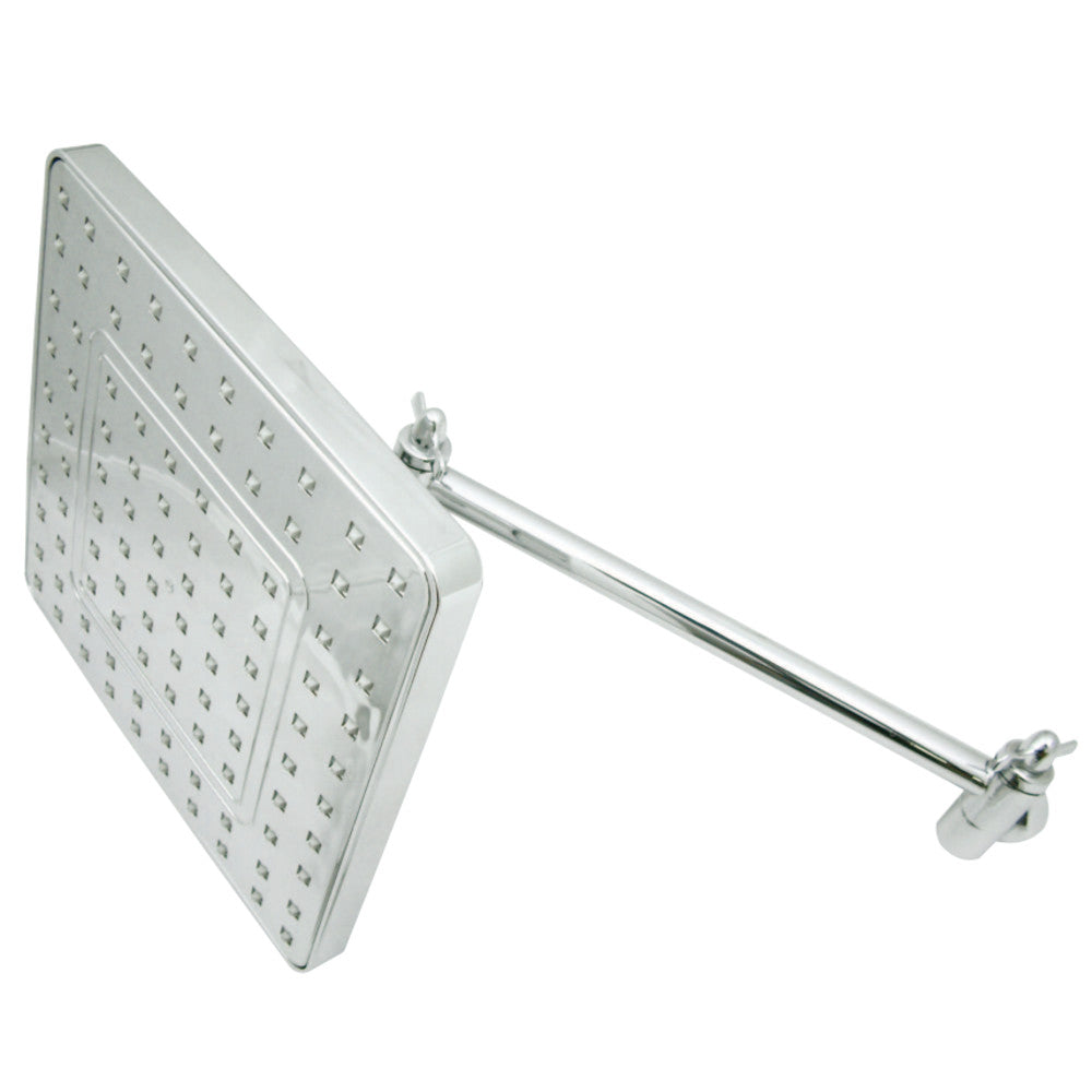 Kingston Brass KX4641K1 Fortress 8" Square Shower Head with 10" Shower Arm, Polished Chrome - BNGBath
