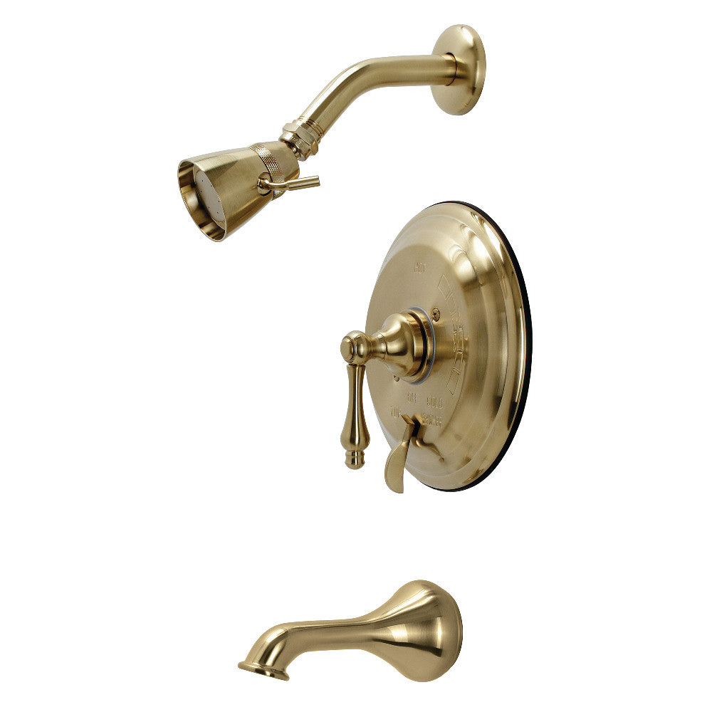 Kingston Brass KB36370AL Restoration Tub and Shower Faucet, Brushed Brass - BNGBath