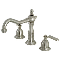 Thumbnail for Kingston Brass KS1978KL Whitaker Widespread Bathroom Faucet with Brass Pop-Up, Brushed Nickel - BNGBath
