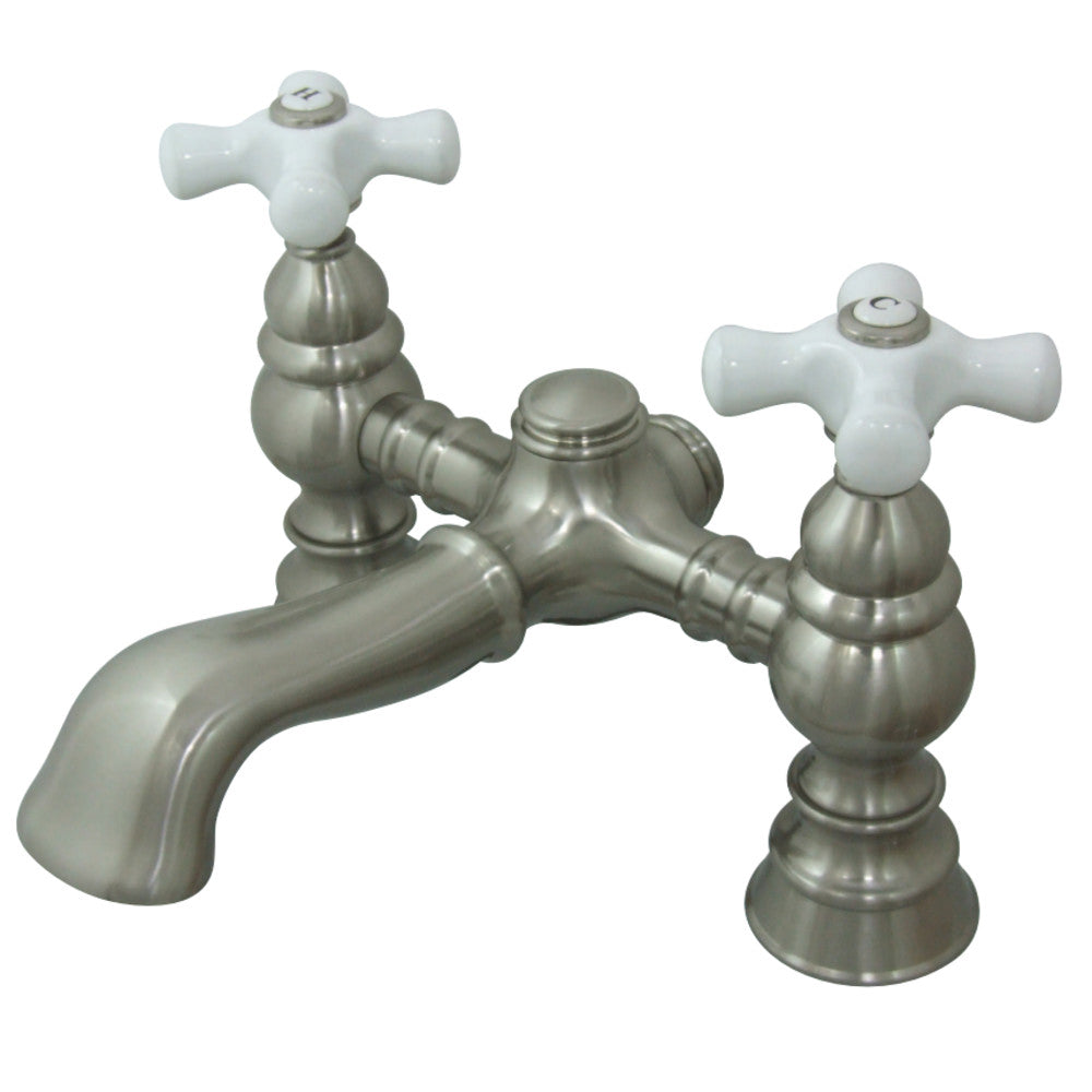 Kingston Brass CC1136T8 Vintage 7-Inch Deck Mount Tub Faucet, Brushed Nickel - BNGBath