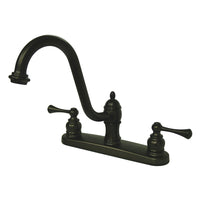 Thumbnail for Kingston Brass KB3115BLLS Restoration 8-Inch Centerset Kitchen Faucet, Oil Rubbed Bronze - BNGBath