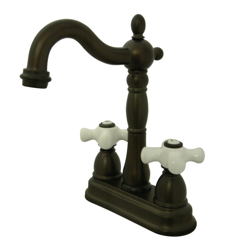 Kingston Brass KB1495PX Heritage Two-Handle Bar Faucet, Oil Rubbed Bronze - BNGBath