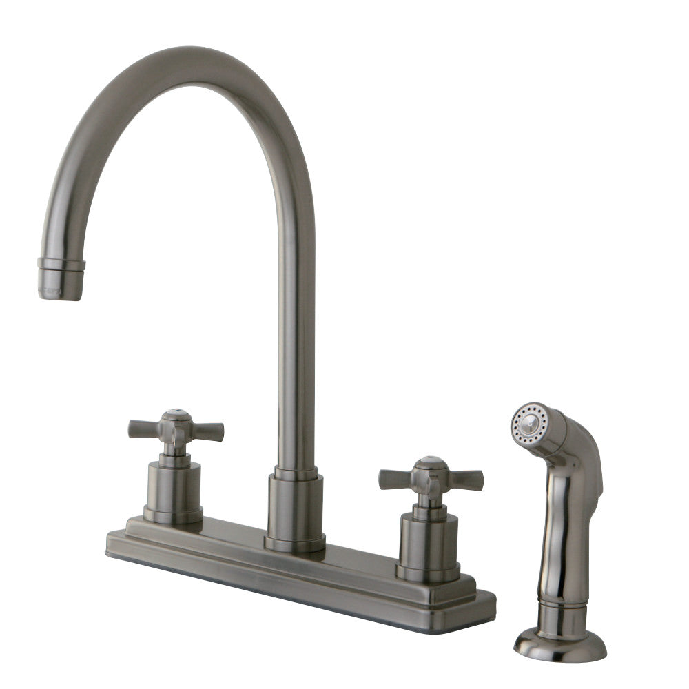 Kingston Brass KS8798ZX Millennium Centerset Kitchen Faucet, Brushed Nickel - BNGBath