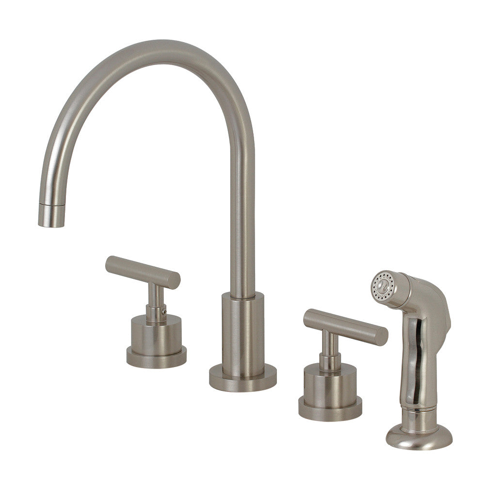 Kingston Brass KS8728CML Widespread Kitchen Faucet, Brushed Nickel - BNGBath