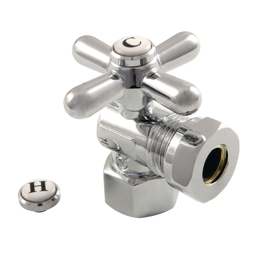 Kingston Brass CC44101X 1/2" FIP X 1/2" or 7/16" Slip Joint Angle Stop Valve, Polished Chrome - BNGBath