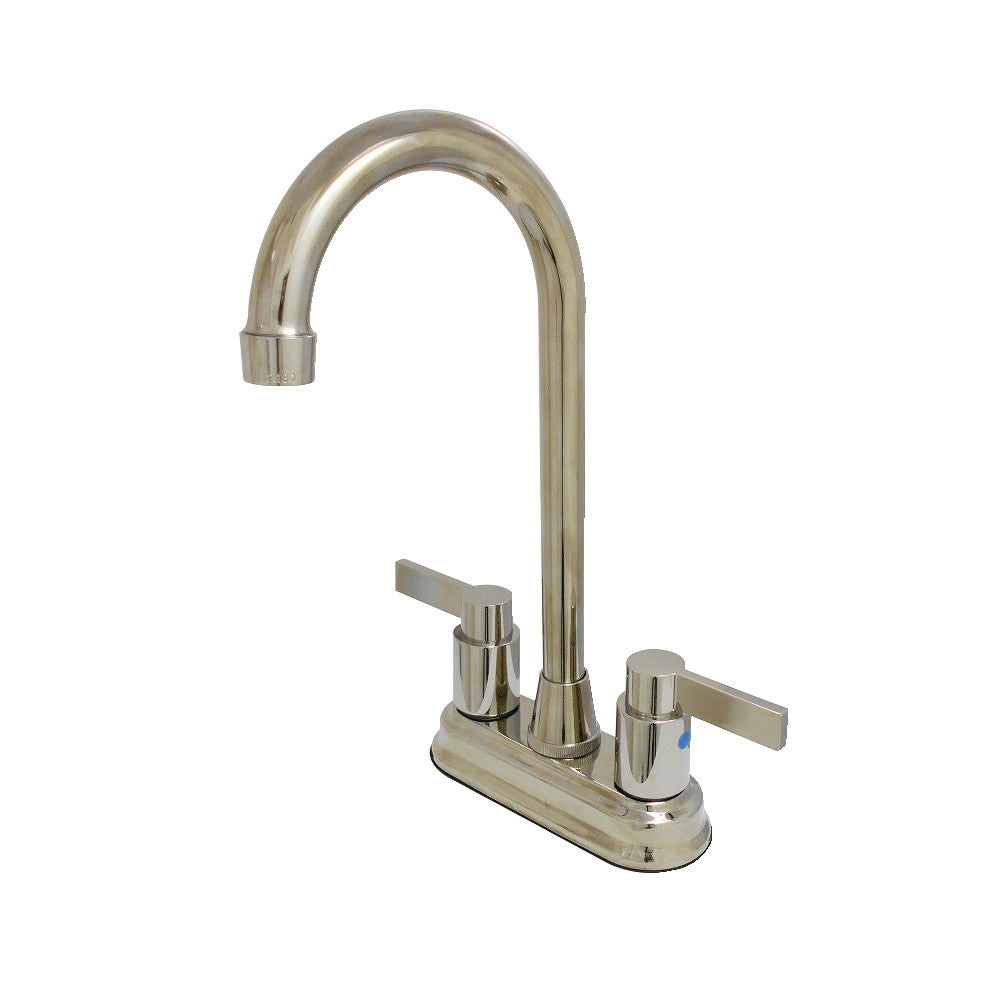 Kingston Brass KB8496NDL NuvoFusion 4" Centerset Bar Faucet, Polished Nickel - BNGBath